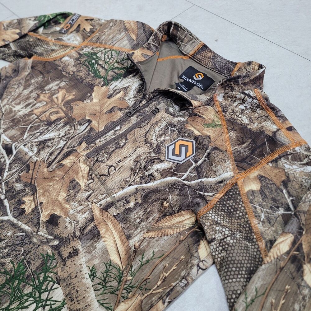 Scentlok Men's Savanna AERO Attack V2 1/4 Zip Hunting Shirt Realtree Camo Carbon